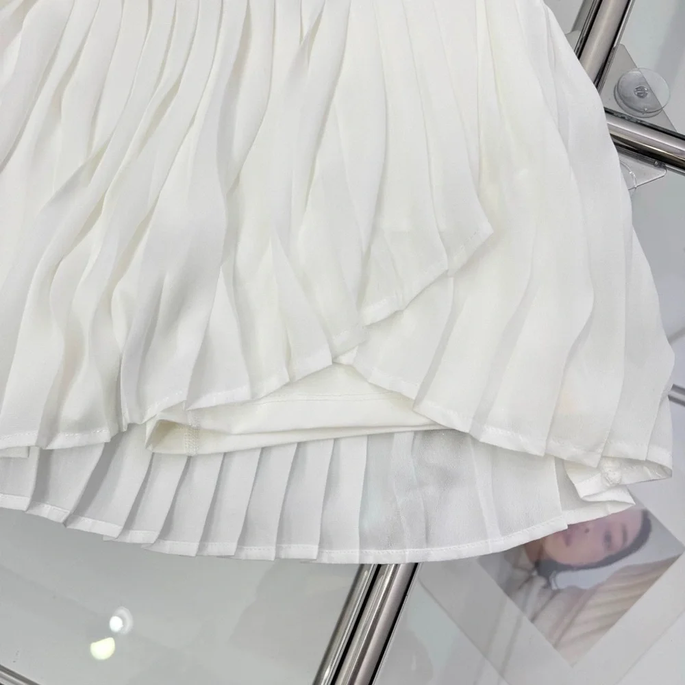 ALO Yoga Women's Asymmetrical Pleated Skirt in White